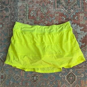 Lululemon, Neon Yellow Pace Rival Skirt, Size 14